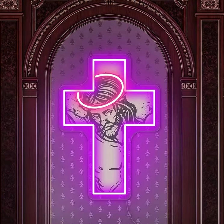 ✝️ Jesus Cross “Jesus Christ” LED Neon Sign